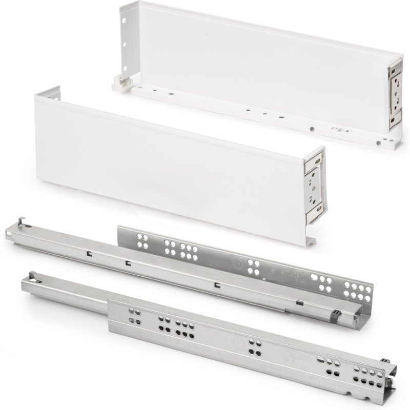 Tiroir extérieur Simplex 25kg hauteur 122mm - profondeur 490mm - acier - peint en blanc