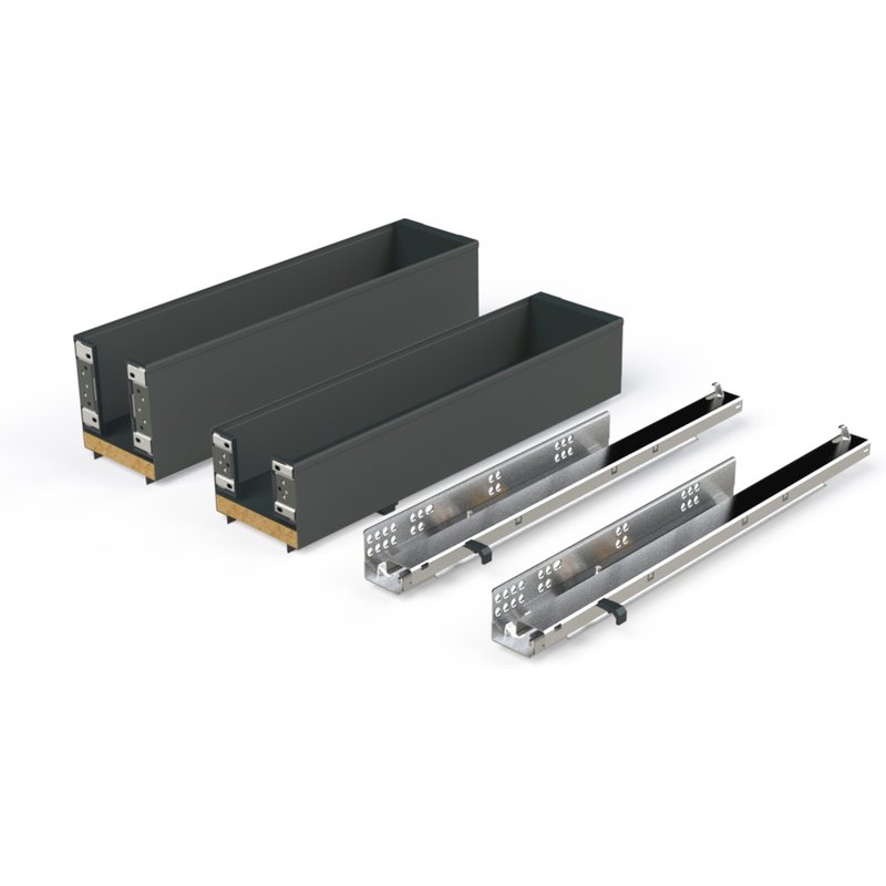 Porte-bouteilles latéral extractible Titane Simplex avec fermeture amortie - module 150mm - Gris anthracite