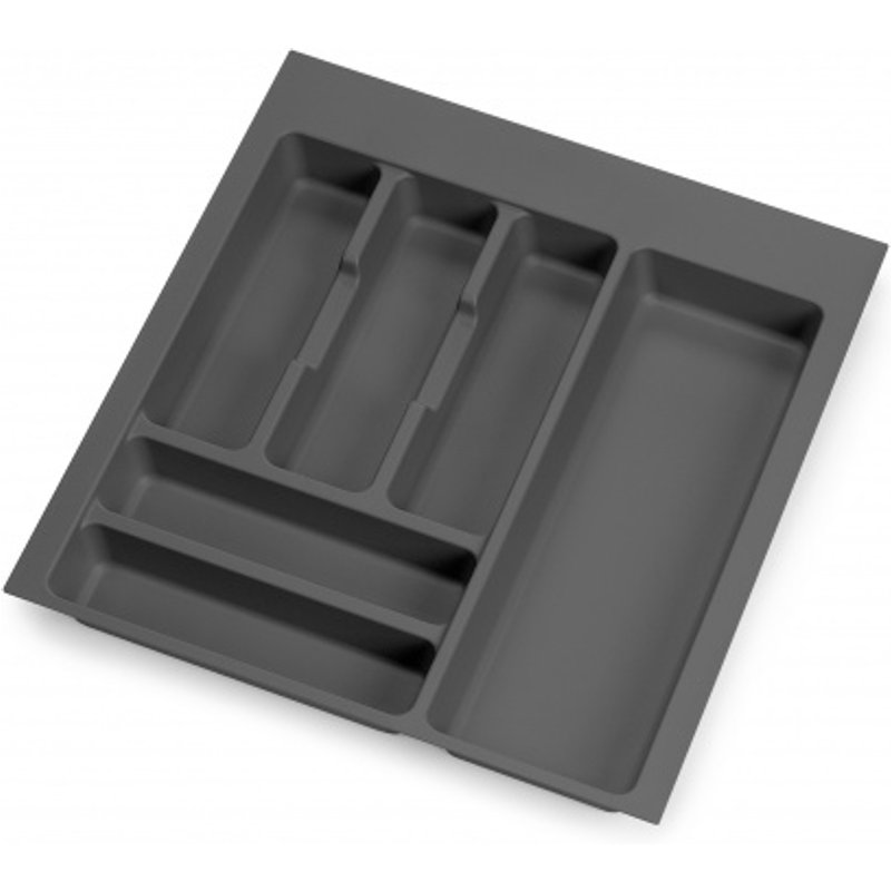 range-couverts Optima pour tiroir universel - module 500mm - Plastique - Gris antracite