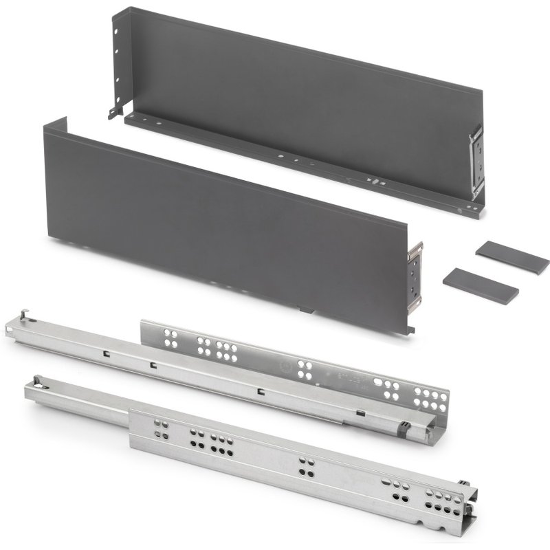 Tiroir extérieur Simplex 25kg hauteur 159mm - profondeur 490mm - acier - Gris antracite