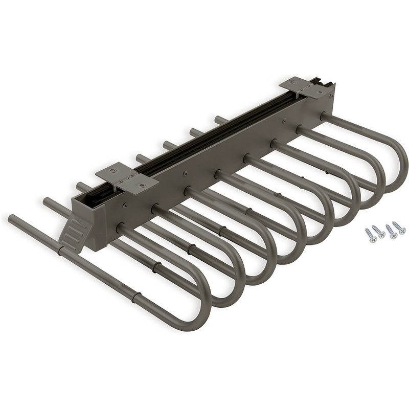 Porte-pantalons extractible - Droite - Acier et Plastique - Titane