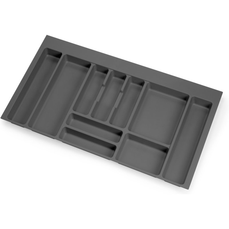 Range-couverts Optima pour tiroir universel - module 900mm - Plastique - Gris antracite