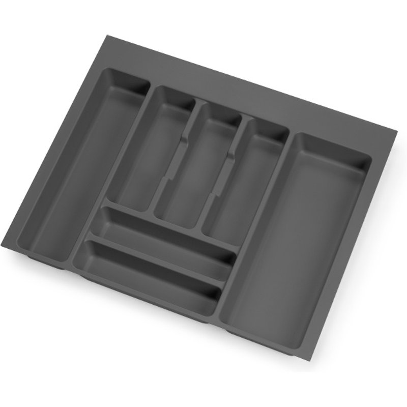 range-couverts Optima pour tiroir universel - module 600mm - Plastique - Gris antracite