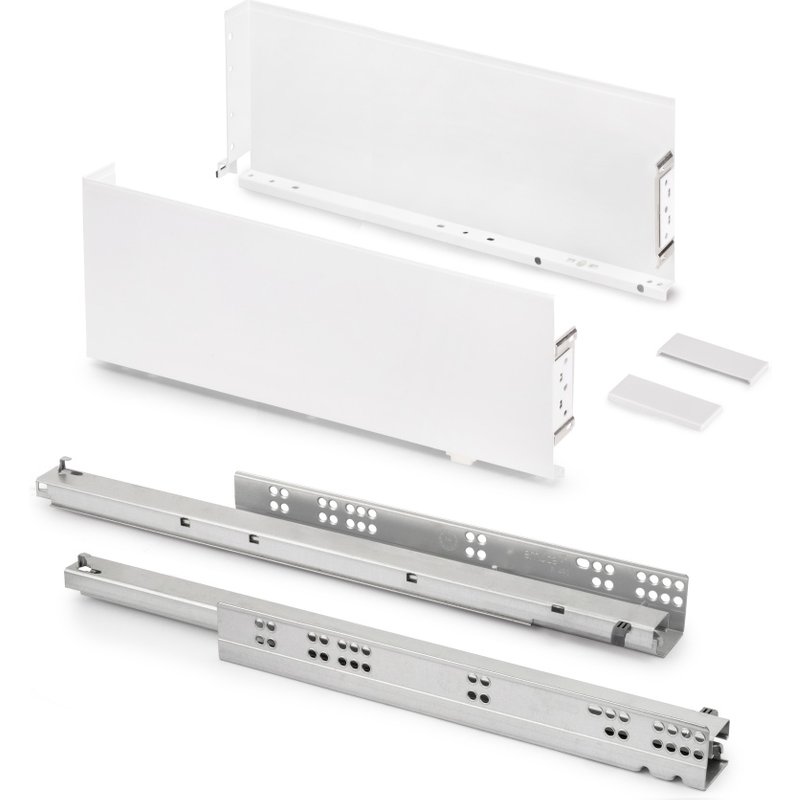 Tiroir extérieur Simplex 25kg hauteur 159mm - profondeur 490mm - acier - peint en blanc