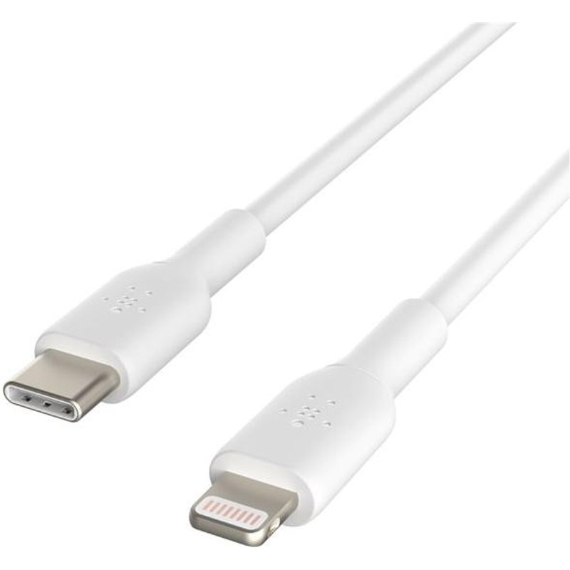 Belkin BOOST CHARGE - Câble Lightning - USB-C mâle pour Lightning mâle - 1 m - blanc - Alimentation USB (18 W)