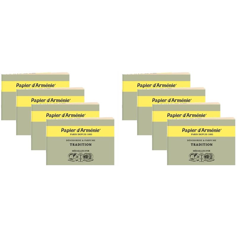 Papier d'Arménie Lot de 8 Carnets de 12 feuilles de 3 lamelles parfum TRADITION