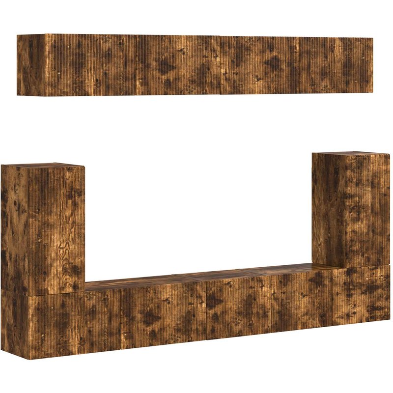 vidaXL Ensemble meuble TV 5 pcs ChĂȘne fumĂ© Bois d'ingĂ©nierie