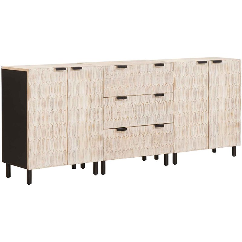 vidaXL Buffet Finition Lavage Blanc Bois de mangue massif