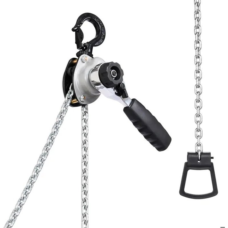 Palan à Chaîne à Levier Manuel-Duoku-Capacité de 0,5 t-avec Chaîne en Acier Allié G80 de 1,5 m-Frein Mécanique à Double Cliquet