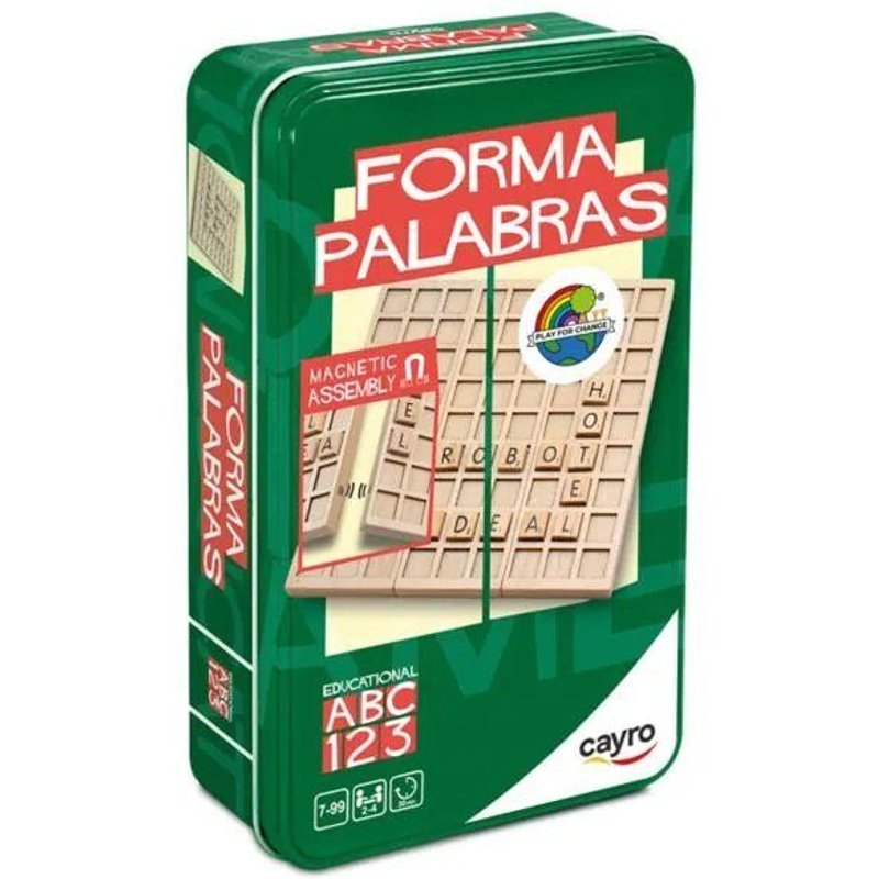 Jeu Éducatif De Voyage - Cayro - Formapalabras - 2 À 4 Joueurs - Boîte Métal - Pièces En Bois - Renforce Le Vocabulaire