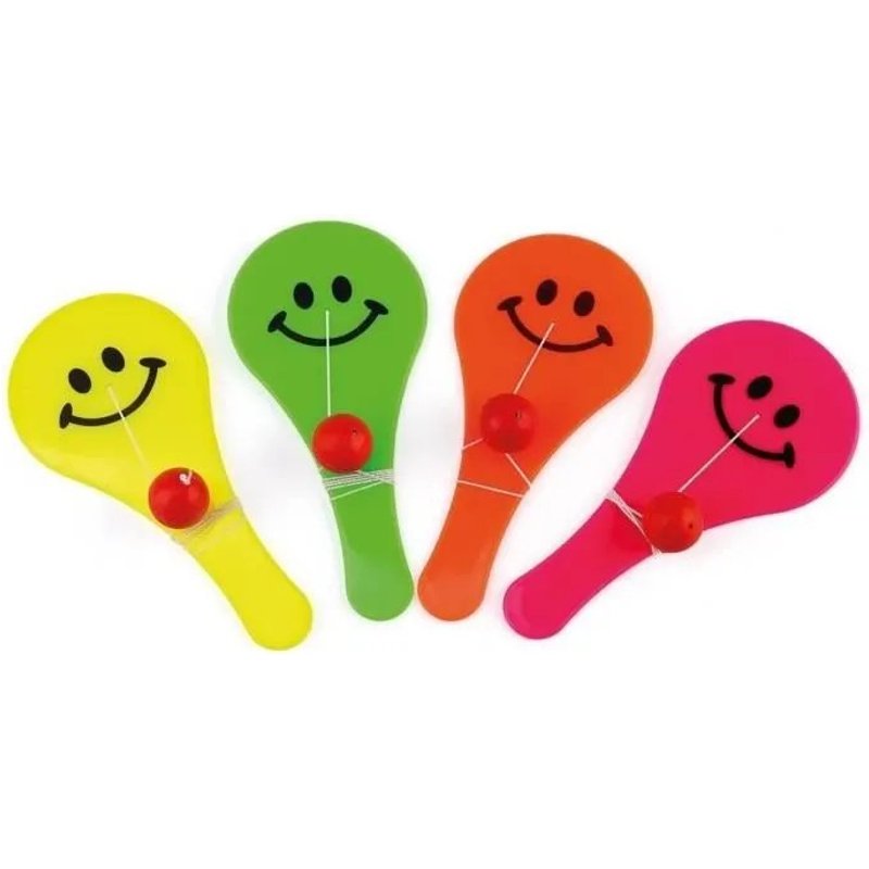 Lot De 2 Mini Jouets Raquette Avec Balle - P'tit Clown - Multicolore