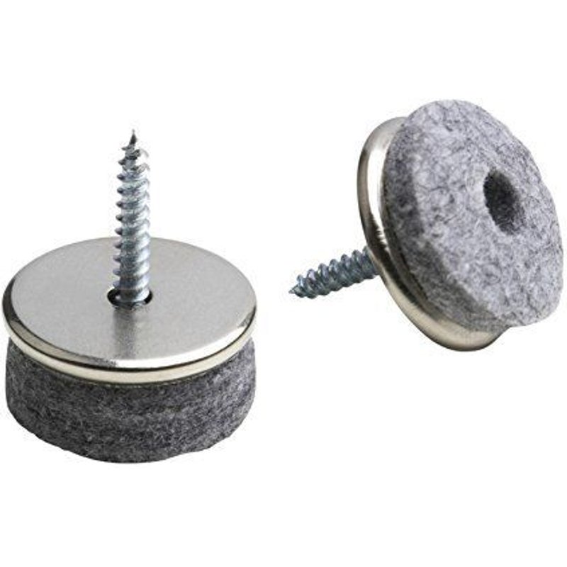 Meister 644336 Lot De 16 Patins À Vis De Fixation Nickelée Pour Protection Du Parquet 20 Mm