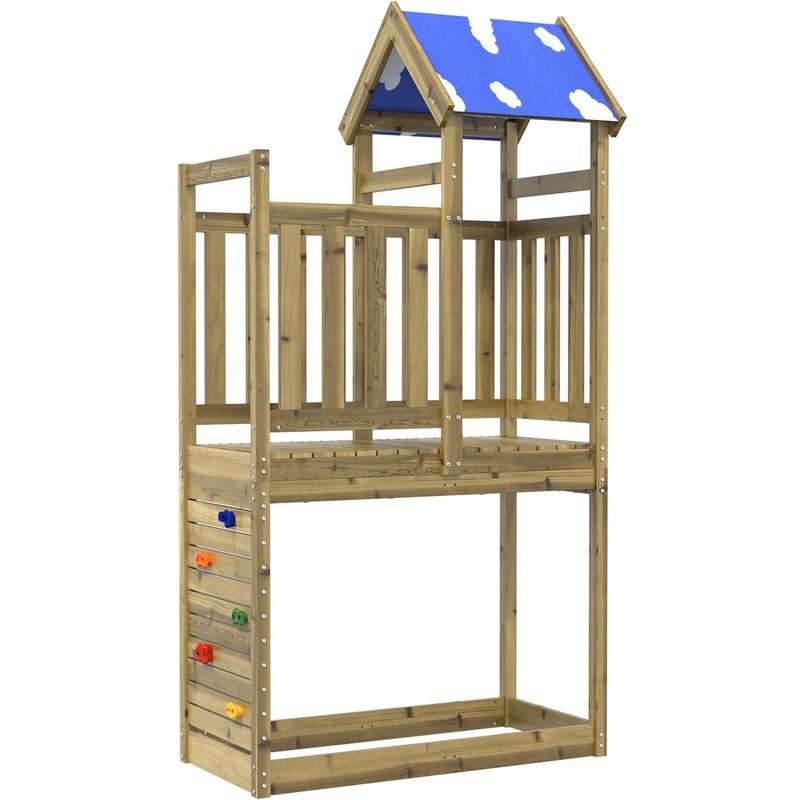 Vidaxl Tour De Jeu Marron 110,5 X 52,5 X 215 Cm Bois Solide Imprégné