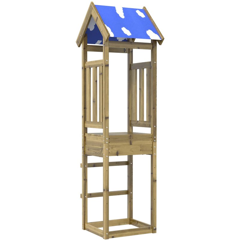 Vidaxl Tour De Jeu Marron 52,5 X 46,5 X 208 Cm Bois Solide Imprégné