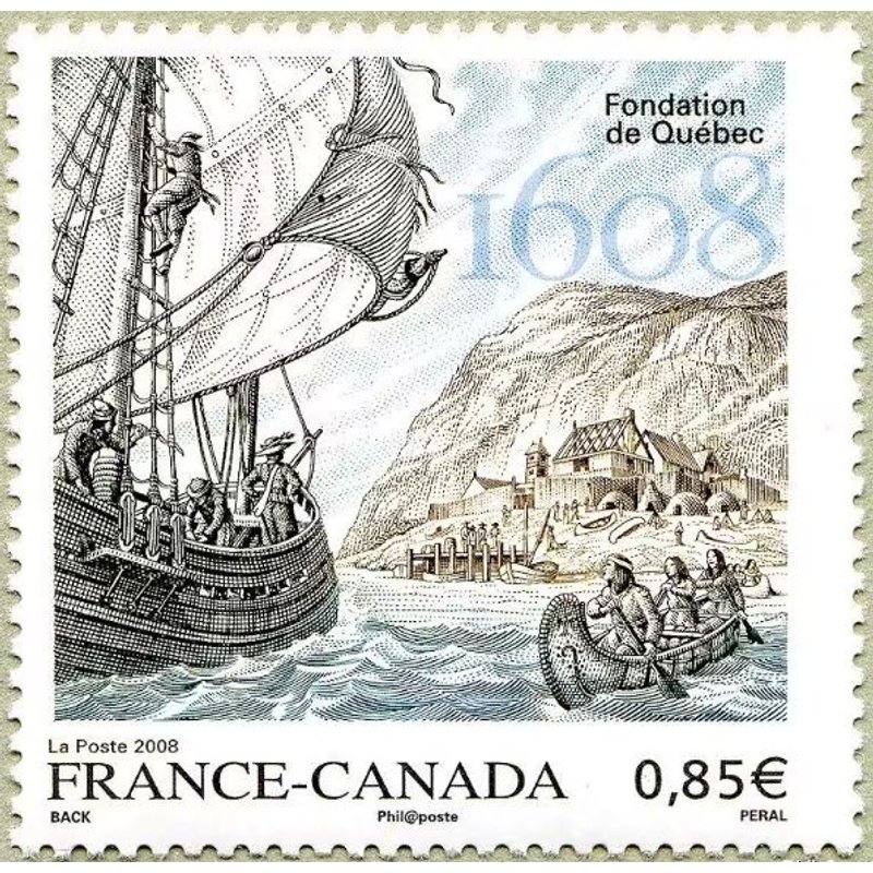 France 2008, Très Beau Timbre Neuf** Luxe Yvert 4182, Emission Commune France-Canada, Fondation De Québec En 1608.