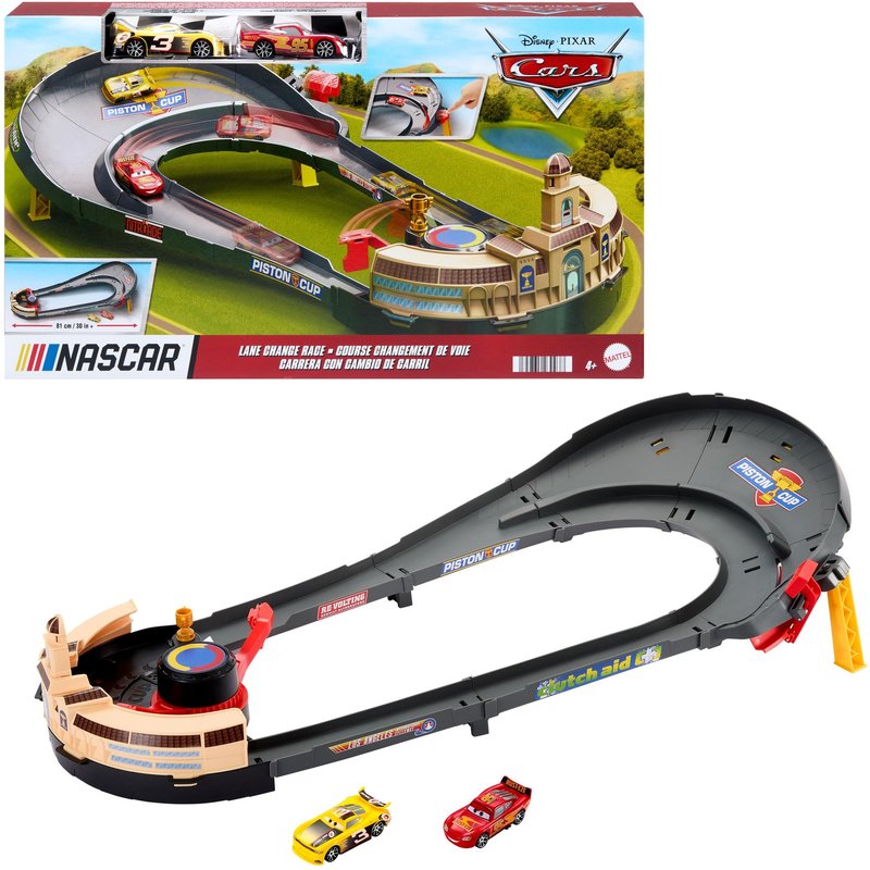 Disney Pixar Cars Nascar Lane Change Race Playset