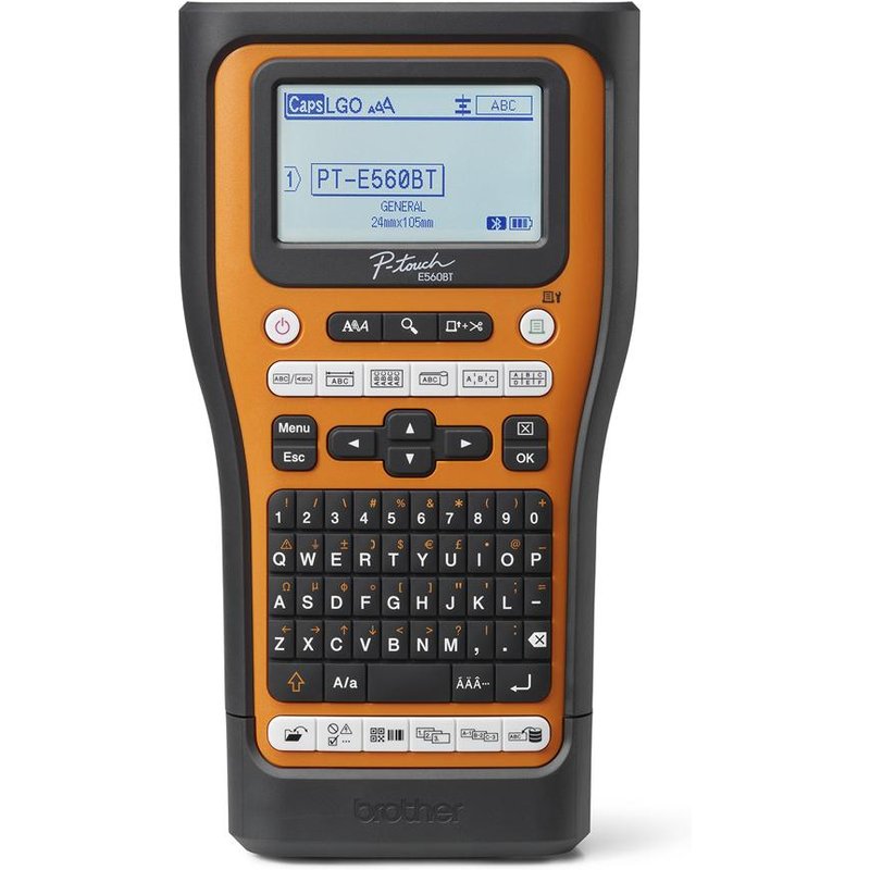 Brother PT-E560BTSP imprimante pour étiquettes Transfert thermique 180 x 180 DPI 30 mm/sec Sans fil et filaire HSE/TZe Bluetooth QWERTY