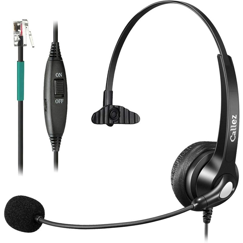 Casque Téléphonique Rj9 Avec Microphone Antibruit, Casque De Téléphone Fixe Fonctionne Pour Polycom Vvx410 Vvx411 Plantronics Avaya 1408 Mitel 5312 Shoretel Bt Converse Nec, Appels Clairs