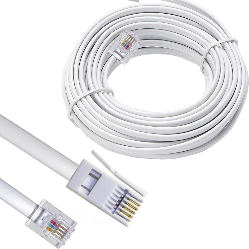 Câble De Téléphone Bt Vers Rj11 6P2C Pour Bt, Internet, Haut Débit, Modem, Routeur Et Téléphone Fixe Blanc 20 M