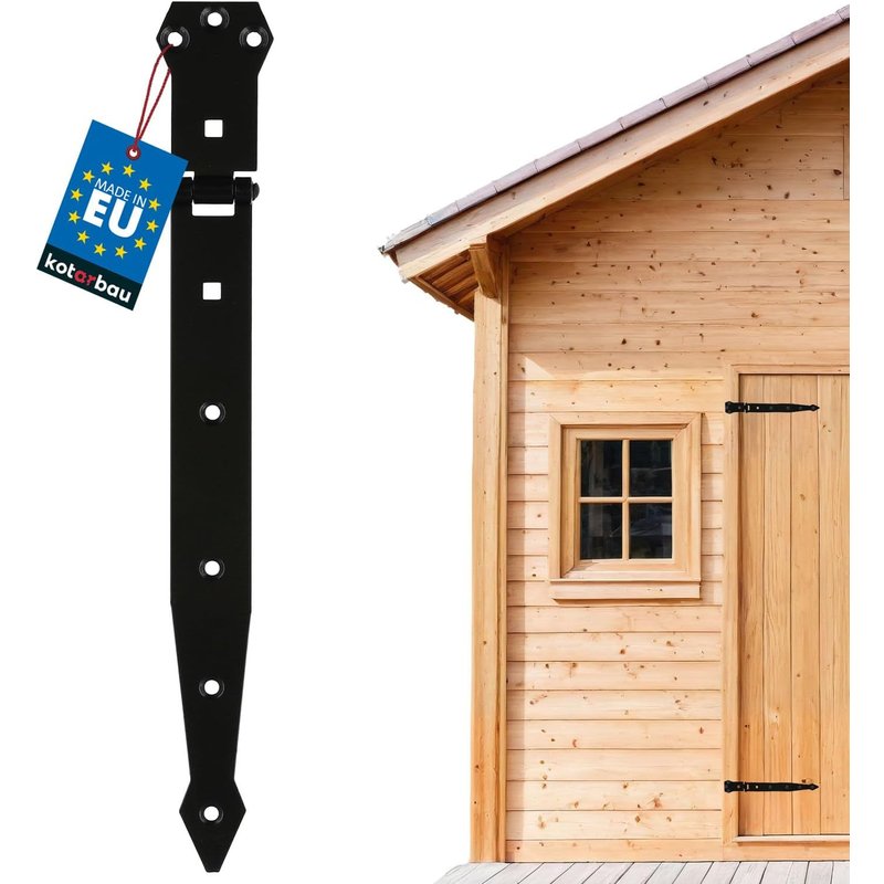 Charnière 300 mm Charnière de porte Charnière de portail Noire Revêtement en poudre En acier inoxydable