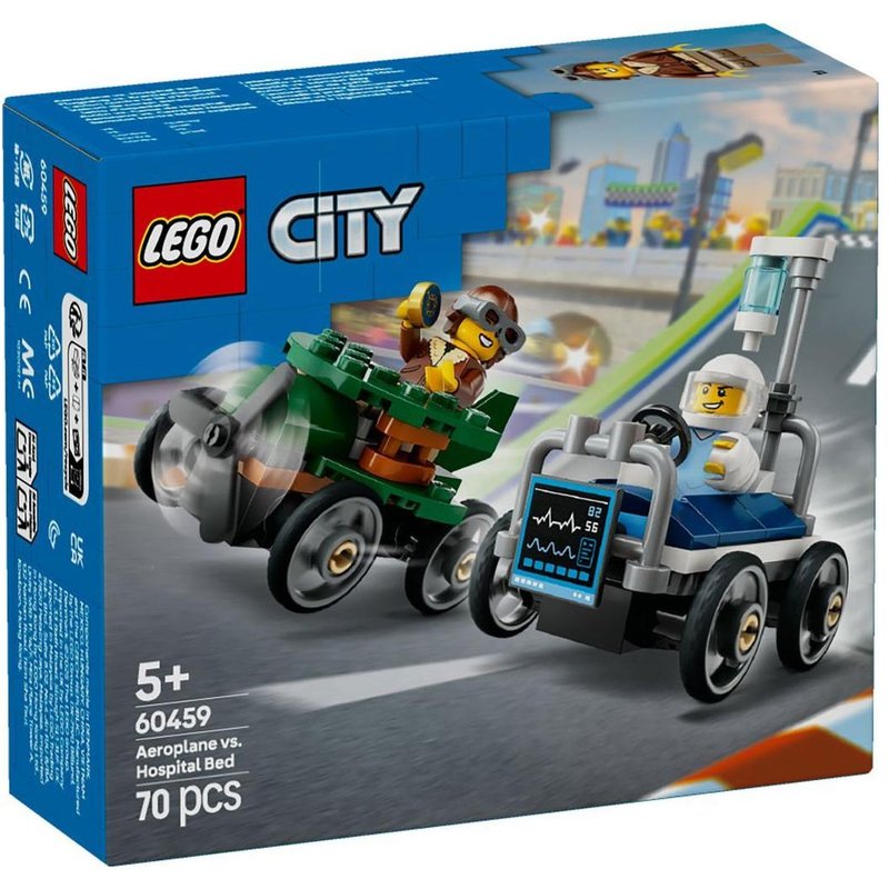 LEGO City - Pack de bolides de course : avion contre lit d'hĂ´pital - 60459