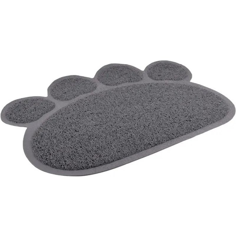 Tapis De Litière Pour Chat 30 X 40 Cm Patte De Chat Gris