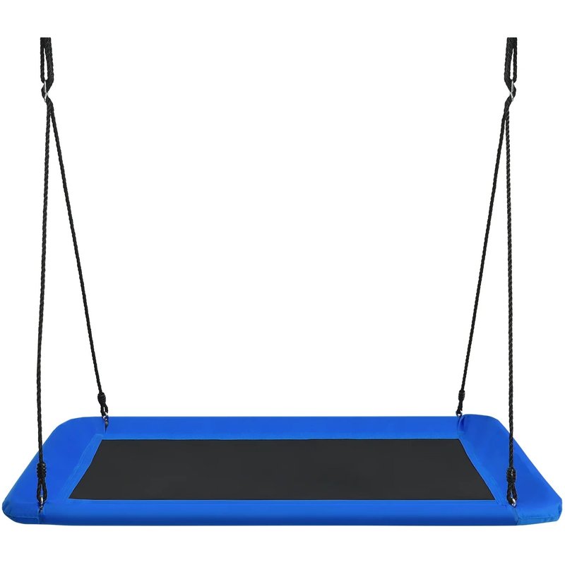 Balançoire Plateforme 150 X 80 Cm Pour Jardin Et Intérieur Réglable 100-180 Cm Capacité 315 Kg En Tissu Oxford Bleu Helloshop26 20_0010521