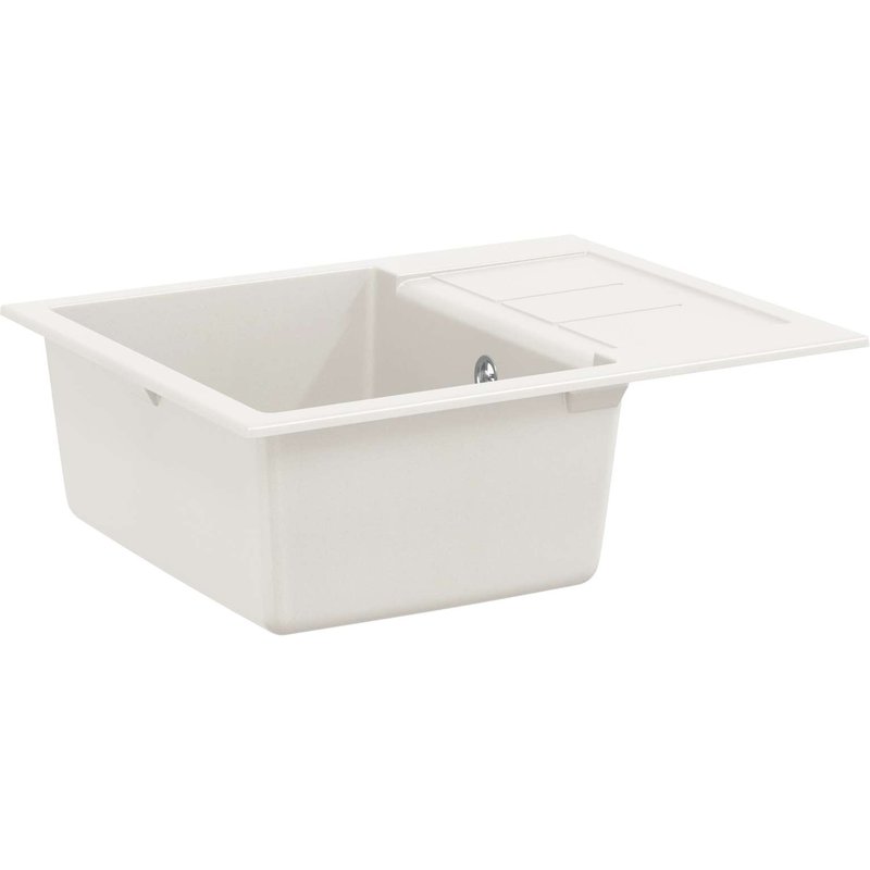 vidaXL Évier Blanc 620 x 500 mm 80% Quartz et 20% Résine