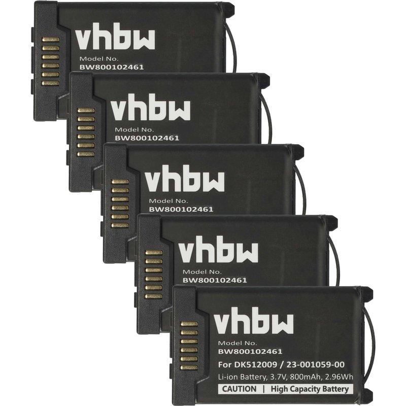 vhbw 5x Batterie remplacement pour DK512009, 23-001059-00 pour téléphone fixe sans fil (800mAh, 3,7V, Li-ion)