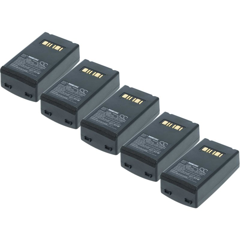 vhbw 5x Batterie remplacement pour Datalogic 94ACC1386, BT-26, BT-10 pour scanner de code-barre POS (5200mAh, 3,7V, Li-ion)