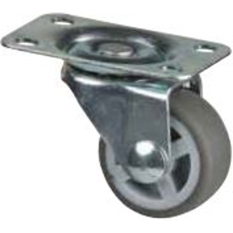 Roulette de meuble 30mm pivotante bande souple grise