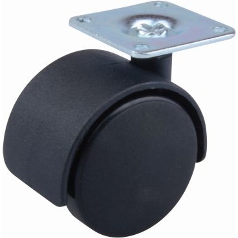 Roulette de meuble 50mm plaquette noire