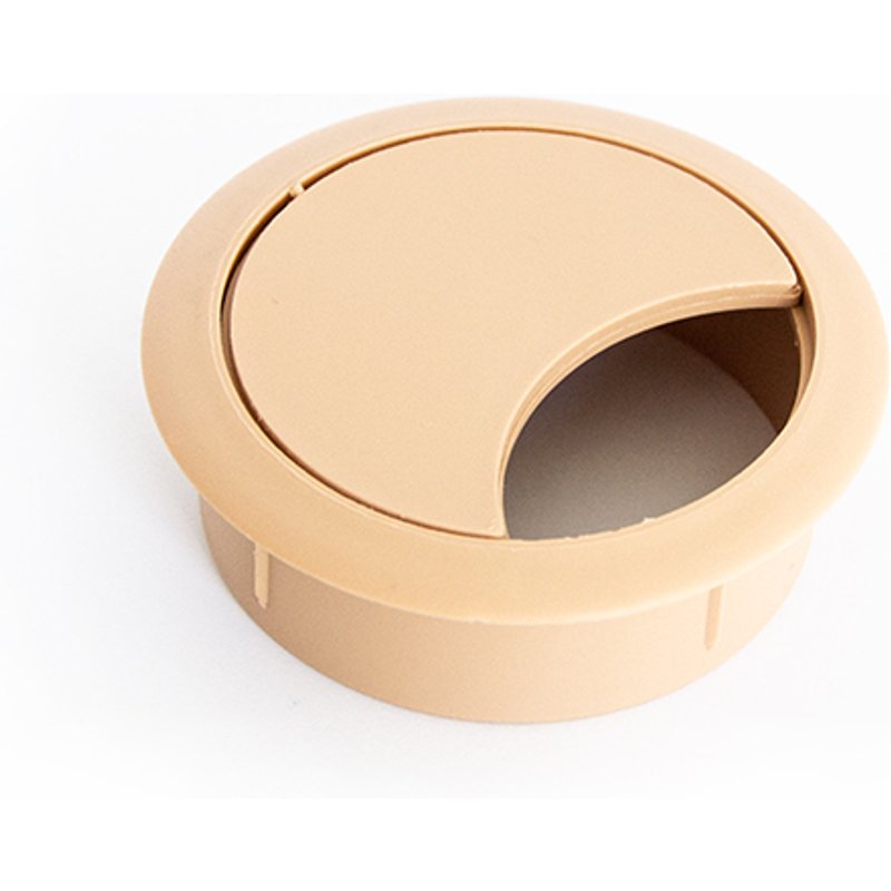 Passe-câble plastique 60mm hetre clair