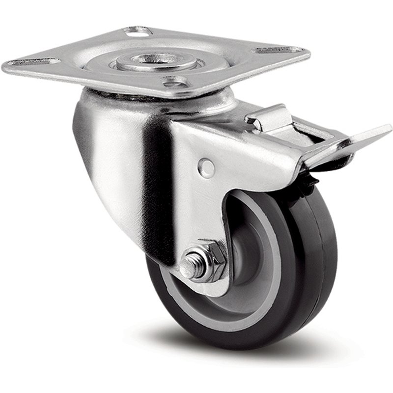 Roulette de meuble pivotante 1475 frein bande souple O50 mm