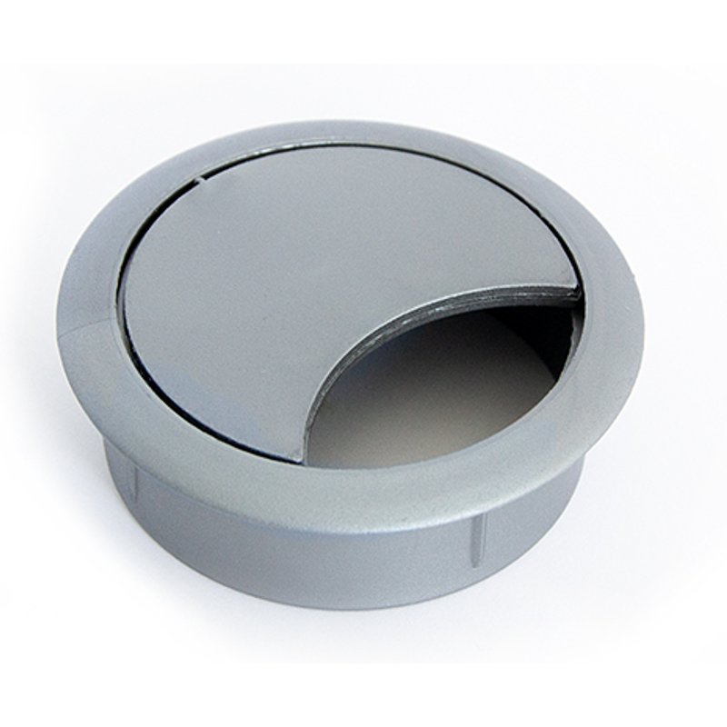 Passe-câble plastique 60mm argenté