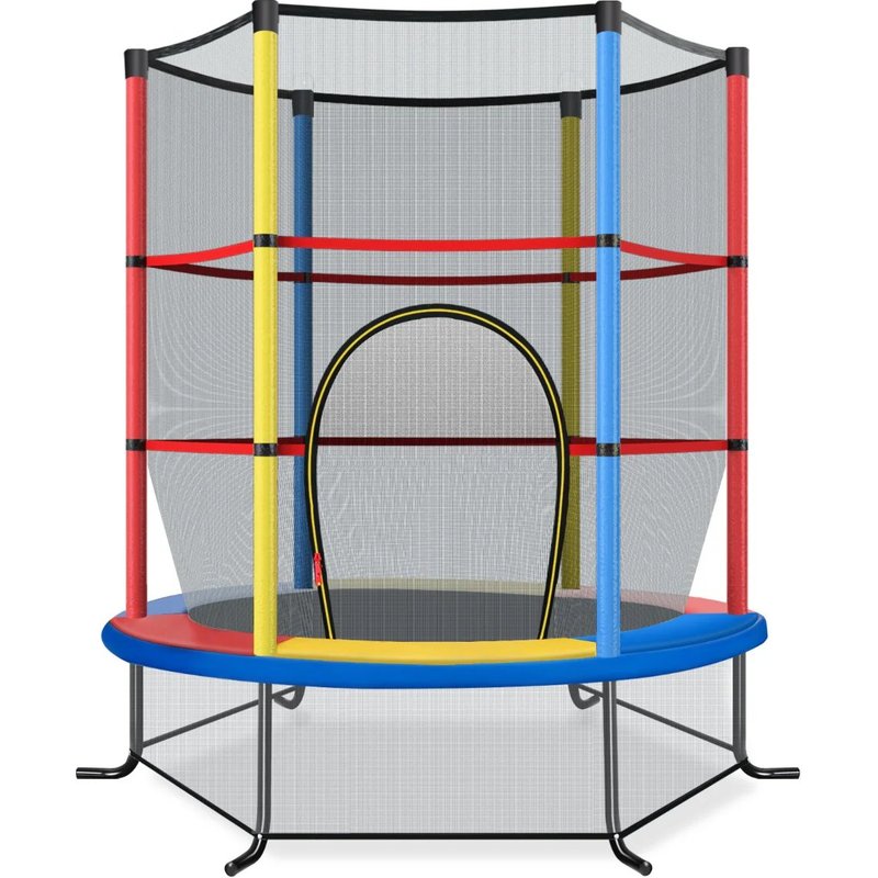 Trampoline De Jardin 165 X 165 X 188 Cm Protection Complète Pour Enfants Design Coloré Helloshop26 20_0014495