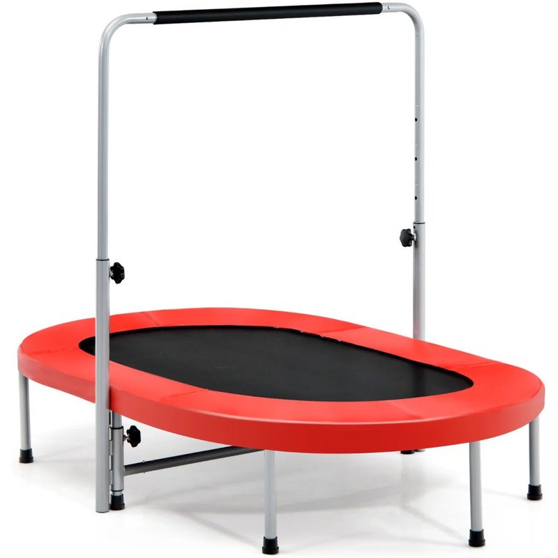 Trampoline Pliable Pour 2 Enfants 154 X 89 X 92-132 Cm Sécurité Renforcée Ambiance Conviviale En Acier Pvc Rouge Helloshop26 20_0014515