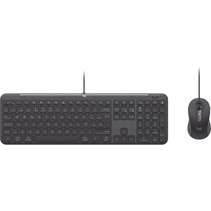 Logitech 920-013349 Pack clavier souris maison/bureau USB QWERTY US International Graphite