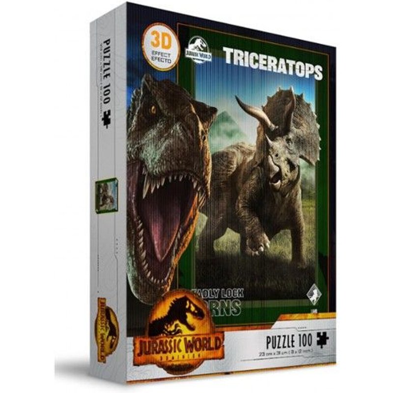 Puzzle Jurassic World - Triceratops Effet 3d 100pcs (Sd Toys)