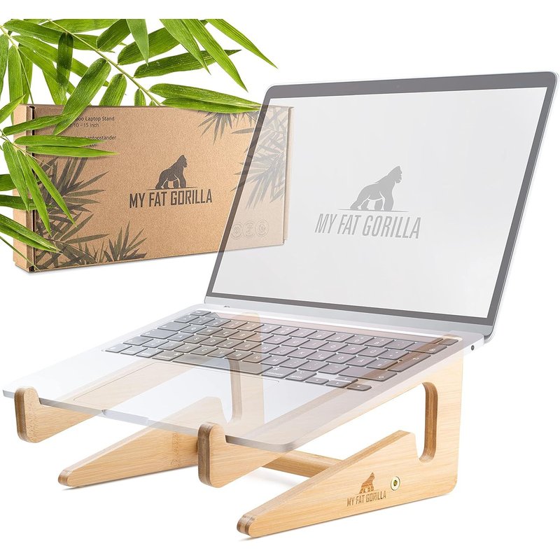 NouvelHorizonstore-Support Ordinateur Portable, Ergonomique Universel Porte-Laptop en Bambou, Support PC Portable, Laptop Stand, pour Macbook, Rehausseur