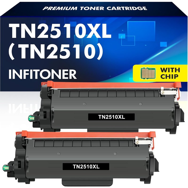 NouvelHorizonstore-TN2510XL TN2510 Cartouche de Toner Remplacement pour Brother TN 2510 pour HL-L2400DWE HL-L2400DW MFC-L2800DW DCP-L2620DW MFC-L2860DWE DCP-L2627DW Imprimante (Noir, 2-Pack)