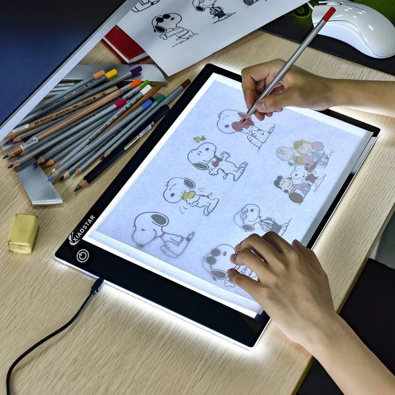 NouvelHorizonstore-Tableau de Copie ¿¿ LED A4 Super Mince Pour Tableau de Dessin avec Cable USB avec Luminosit¿¿ R¿¿glable Pour Artistes,Animationdessin, Esquisse,Animation,Visualisation Aux Rayons X A4