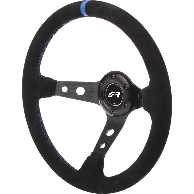 NouvelHorizonstore-Volant Universel Shakedown - Suède Noir/Bleu - Diamètre 350mm