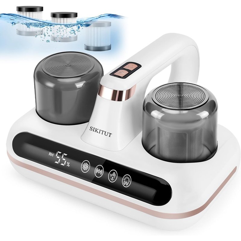 NouvelHorizonstore-Aspirateur Matelas Anti Acariens, Aspirateur Acariens 5 en 1 avec Lumière UV-C, Nettoyant Matelas Aspirateur à Main, élimine 99,9% de Bactéries, Allergènes, Filtre HEPA Inclus