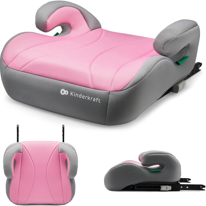 Nouvelhorizonstore-Kinderkraft I-Boost Siège Enfant, Siège Auto, I-Size, 135-150cm, Réhausseur De 9 À 12 Ans, Facile À Monter, Posture Ergonomique, Mousse Supplémentaire, Rose