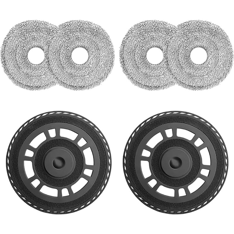NouvelHorizonstore-4 Pièces Chiffons Lingettes avec 2 Supports de Rechange pour Dreame L10s Ultra Gen2/ L10s Pro Ultra Heat/ L20 Ultra/ X30 Ultra/ X40 Ultra/ X40 Master/ L40 Ultra Robot, pour Dreame
