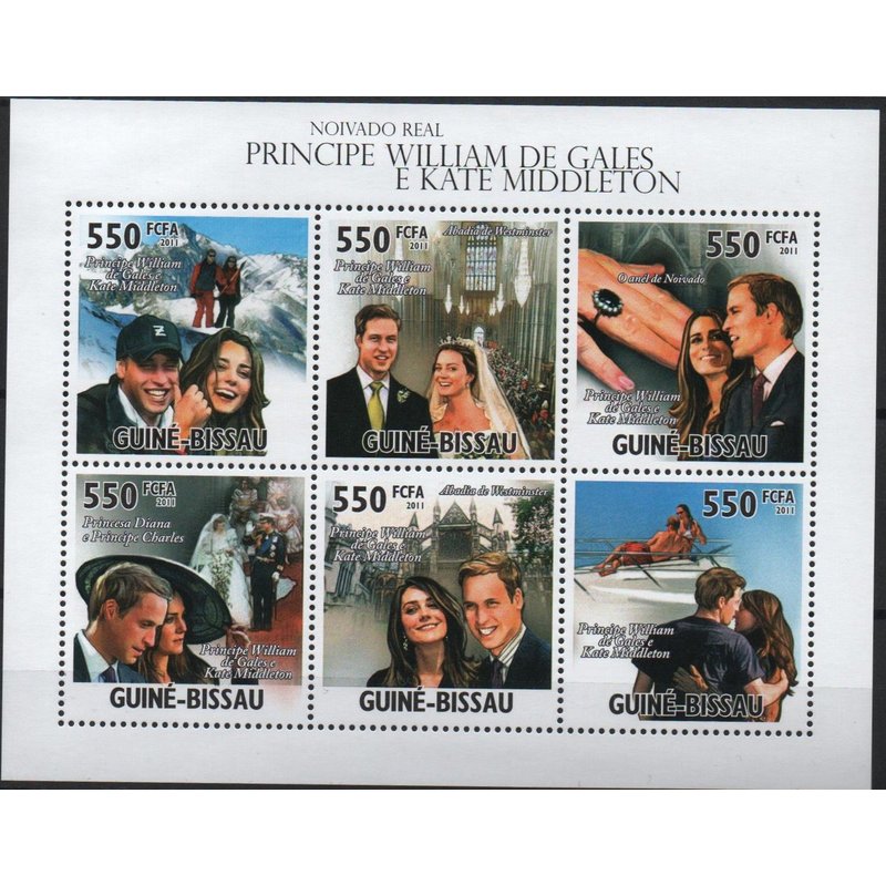 Guinée Bissau Timbre Mariage Royal 2011