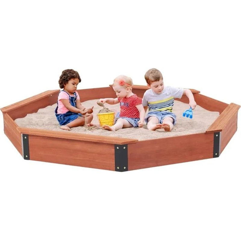 Bac À Sable - Ginger Home Octagon - Bois D'épicéa - 199x199x23 Cm - Couvercle Imperméable