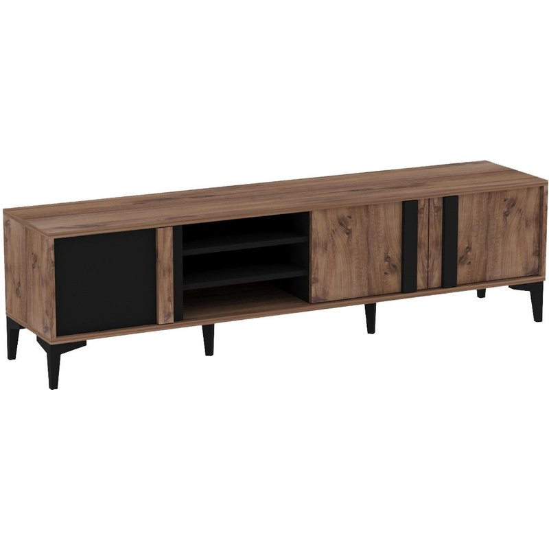 Meuble TV en bois "Mengu" - 40 x 180 x 50 cm - Atlantique, Anthracite