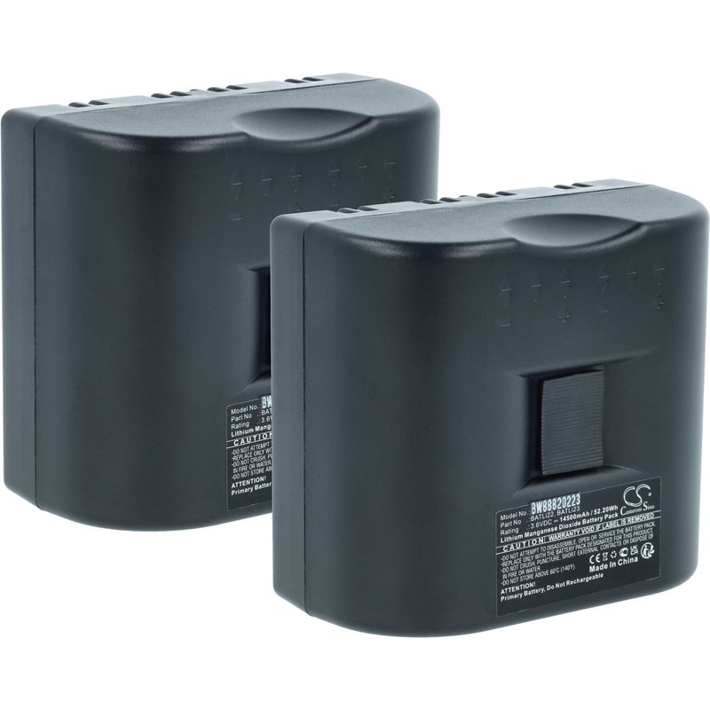 vhbw 2x Pile compatible avec Daitem 686-21W - D21, 470-29X, 495-21X, 701-21X, 700-16X système d'alarme (14500mAh, 3,6V, Li-MnO2)